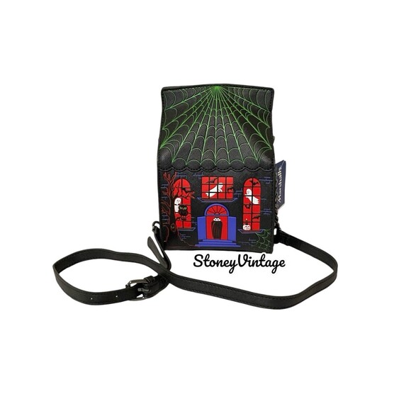 Mad Engine Dracula Haunted House Halloween Purse Fine by Me Ghost Spider Web NEW - Picture 1 of 8